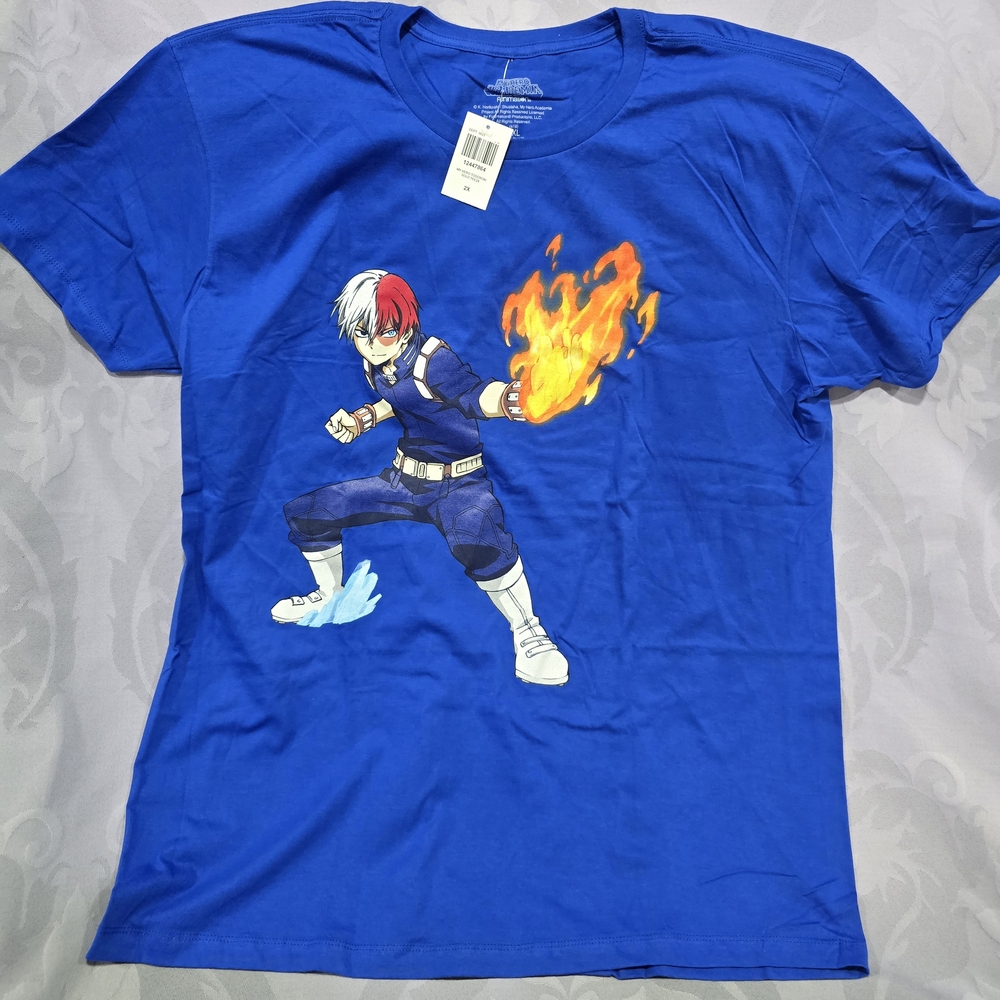 My Hero Academia (Shouto Todoroki) Anime Blue T-shirt 2XL New